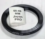 58-49mm Step-Down Lens Filter Converter Adapter Ring 58mm-49mm Metal E58 to E49
