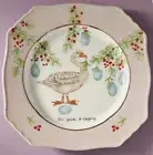 NWT Anthropologie Lou Rota 12 Days Of Christmas 6 Geese A Laying Dessert Plate