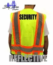 SECURITY SAFETY REFLECTIVE 2" STRIPS VEST CLASS-2 YELLOW M-L OR XL