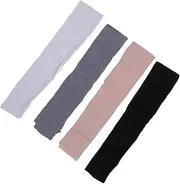 [Healvian] 4Pair Ultraviolet Mitten Gloves for Cycling Sun Resistant Fingerless Design Black White Light Grey Complexion Sun Protection for Outdoor Activities