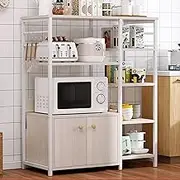 Kitchen Organizer Rack, for Kitchens with Storage Free Standing Kitchen Utility Cart Storage Shelf Organizer Utility Microwave Stands (Color : Pink, Size : 78x30x99cm)
