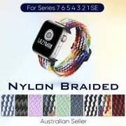 For Apple Watch Band Series 7 6 5 4 3 2 1 SE Elastic Nylon Braided Strap Sports