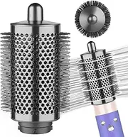 YTCHYYSK Large Round Volumizing Brush (Metal Gray) Compatible with Dyson Airwrap, Fluff up and Volumize for Styling, Hair Brush Attachment for Salon-Quality Results, 1 Count, Curly Hair, Unisex