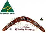 18" Australian Made Returning Boomerang Kangaroo Crocodile Dot Aboriginal Design