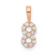 14k Rose Gold Real Diamond Number 8 Pendant