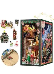 Christmas Book Nook Kit - DIY Miniature House Dollhouse Kit for Adults,
