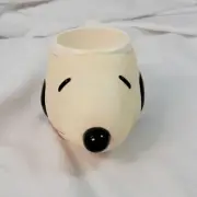 Vintage Applause Peanuts Snoopy Mug With Head White Plastic 3D Cup New w Tags