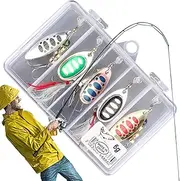 Fishing Lures, Trout Spinner Baits, Metal Fishing Spinnerbait Spinner Lures Kit with Tackle Box for Bass Salmon Trout