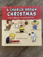 HALLMARK Snoopy Peanuts Charlie Brown Christmas Six Puzzle Board Book 2014 RARE