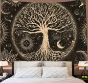 FORATER Tree of Life Tapestry Wall Hanging Trippy Sun and Moon Aesthetic Wall T