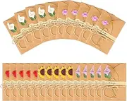 Jubaopen 25 PCS Handmade Craft Envelopes - Kraft Paper Dried Flower Greeting Card Pack for Christmas Birthday Wedding Party Invitation