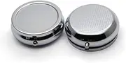 Pill Box Round Metal Pill Case Portable Mini Silver Medicine Drug Holder Container Organizer with 3 compartments for Travel Outdoor Use Pack of 2