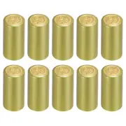 100Pcs PVC Heat Shrink Wine Bottle Caps, 1.3" Wine Shrink Wrap Sleeve Cap Gold