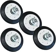 Perfk 4 Pieces Dryer Drum Support Roller Kit Replacement Parts AP6985402 Accessory 4581el2002D 4581el2002A Replaces Shaft Assembly
