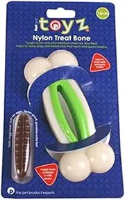 Petface Nylon Treat Bone Dog Toy - Extra Strong Dog Toy - Keeps Teeth and Gums Healthy Whilst They Chew - Large - 15cm - Comes with Veggie Treat