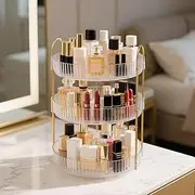 3 Tier Clear Makeup Organizers, 360° Rotating Cosmetic Storage, Bathroom Organiser Large Capacity Makeup Storage, Perfume Tray, Organizers Storage Skincare Vanity Organiser Bathroom Decor Accessorie