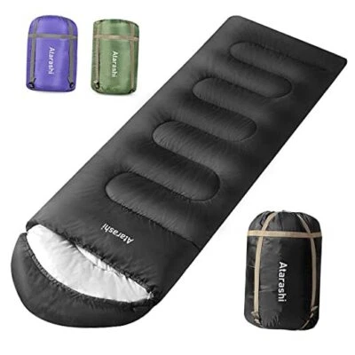 Camping Sleeping Bag- 4 Seasons for Adults, A1 Dark Grey/Regular(33''x87'')