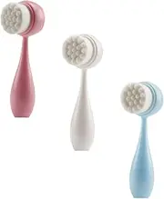 SHERCHPRY 3Pcs Manual Face Cleansing Brush Dual Sided Pore Deep Cleansing Washers for Facial Exfoliation Includes and Brushes