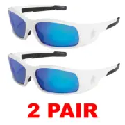 MCR Crews Swagger SR128B Blue Mirror, White Frame Z87+ Safety Glasses (2 Pair)