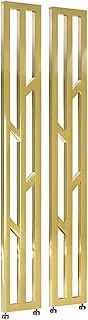 YVYKFZD 2 Pcs Wall Partition Slats Room Divider, Metal Frame Room Separator Fence, Privacy Screens Adjustable Height, Floor to Ceiling Separation Divider Post, for Home Office(Gold,210cm/82.6in/6.88ft