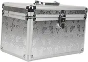 [perfk] Makeup Train Case Cosmetic Box Carrying Case Lightweight Practical with Handle Cosmetic Case Tool Case for Travel Salon Home