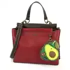 NEW Chala Satchel Crossbody Tote Burgundy Red Pleather AVOCADO Coin Purse gift