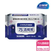 在飛比找momo購物網優惠-【立得清】酒精擦濕巾75% 50抽x36包(酒精擦 濕紙巾)