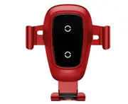 2 In 1 Car Wireless Charger Car Gravity Bracket Wireless Charger Car Air Outlet Navigation Mobile Phone Bracket-Red