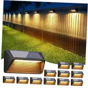 Solar Fence Lights Outdoor 12 Pack Cool White & Warm & Neutral Light