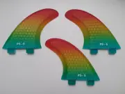 PERFORMANCE CORE surfboard THRUSTER FINS rainbow (set x 3) hexcore FCS compatib