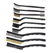 9pcs Wire Brush Set for Rust Removal and Steel/Nylon/Brass Brushes
