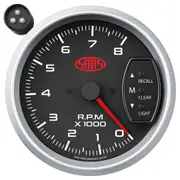 SAAS Tachometer 0-8K Shiftlite 3-3/4 Black Muscle Series 2 SGTAC334BS2