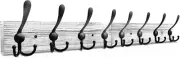 Wall Mounted Coat Rack, 31-2/5'' Long, Entryway Rack with 8 Black Rustic Hooks