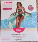NEW Justice Glitter Pool Chair Float with Handles, Mesh Bottom & 2 Cup Holders