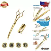 Precise 7-Inch Gold Chunker Scissors for Face and Paws Grooming - Lightweight