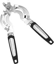 SHOWERORO Multi Functional Compact Lid Opener Stainless Steel Jar and Bottle Opener for Effortless Opening of Jars Cans and Bottles Space Saving Design for Home and Travel