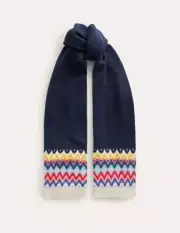 NWT Boden fair isle navy scarf men women unisex alpaca holiday winter