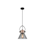 CLA Lighting FUMOSO Copper Plate with Smoke Glass Flat Top Pendant Light - Flat Top Cone