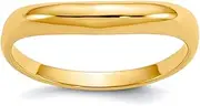 [JewelryWeb] 14k Yellow Gold Polished Stackable Wave Ring Size 6.75-Stackable-Ring for Women