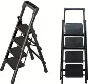 4 Step Ladder, Folding Step Stool with Wide Anti-Slip Pedal,Portable Lightwei...