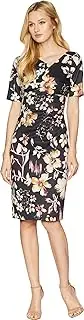 [Adrianna Papell] Women's Twilight Jungle Draped Sheath Dress