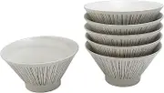 Chodokusa White Rice Bowl 6.3 inches (16 cm), Value Set of 6 (Amazon.co.jp Exclusive), Commercial Set, Ramen, Okonomi-Don, Kakikomi, Multi-use, Kyodon, Set Meal, Udon, Soba, Donburi Rice Bowl, Mino