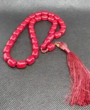Cherry Colour Bakelite Prayer Worry Beads Tesbih Tasbih Tasbeeh Masbaha