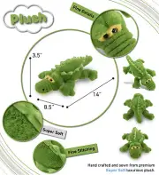 DolliBu Super Soft Plush Huggable Green Alligator Stuffed Animal - 14 Inches