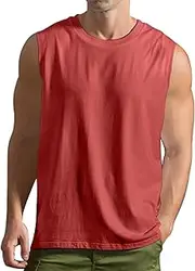 FEOYA Men's Sleeveless T-shirt Training Vest Undershirts Sport Tank Tops Cotton Singlet Crewneck Muscle Shirts for Summer Gym Workout Fitness Bodybuilding Running XS-2XL