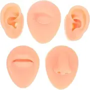 [VERDANVERSE] 1 Set Silicone Piercing Ear Models Nose Model Artificial Ear Fine Workmanship for Institutions