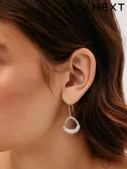 Gold Tone Open Teardrop Earrings (Q73151) | $17