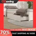 wooden bed drawers storage under bed white 90x57x18 cm pine 4995
