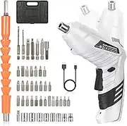 Electric Screw Driver, 90° Foldable Electric Screwdriver Set, Equipped with 36 Drill Bits,Cordless Hand Drill, Suitable for Appliances, Toys, Windows,Lock Loading and Unloading and Plate Drilling