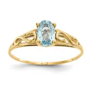 14K Yellow Gold Madi K Synthetic Aquamarine Ring